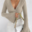 Women's Classic V-Neck Long Sleeve Fitted Top