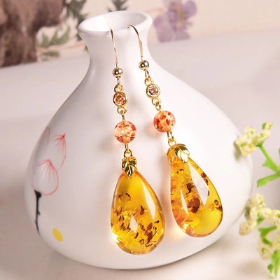 Amber Dew Sterling Silver Drops