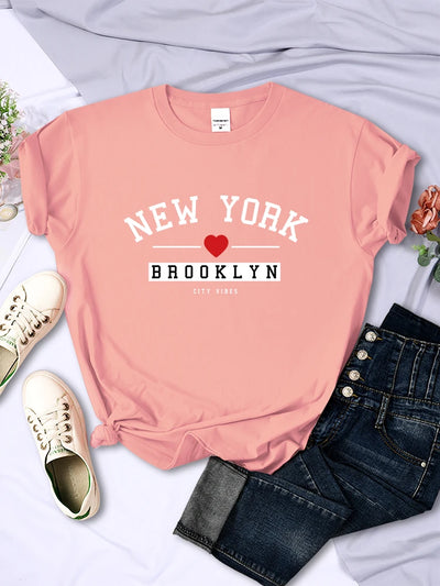 New York Brooklyn City Vibes Letter T-Shirt