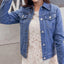 Short Denim Solid Color Jacket