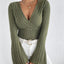 Women's Classic V-Neck Long Sleeve Fitted Top