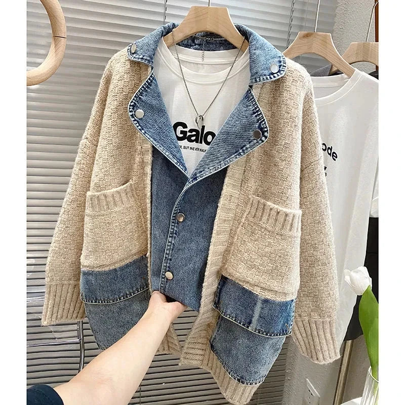 Modern Mix Denim Cardigan