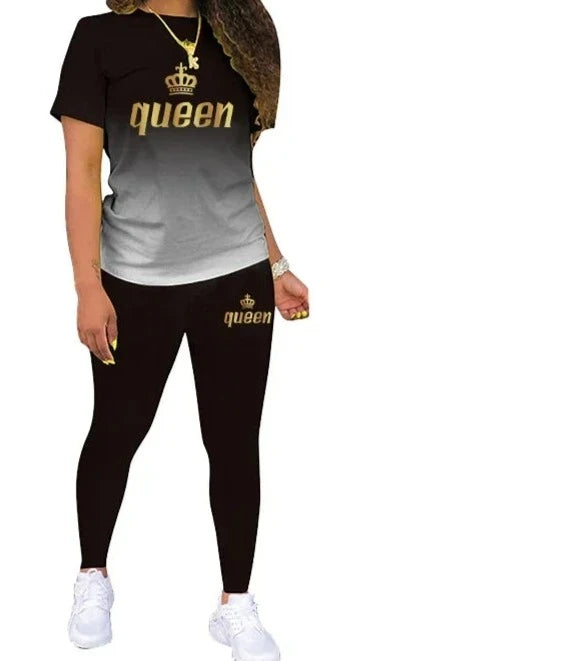 Chic "Queen" Logo Jogging Ensemble