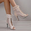 Women's Mesh Belt Buckle Open Toe Shoes