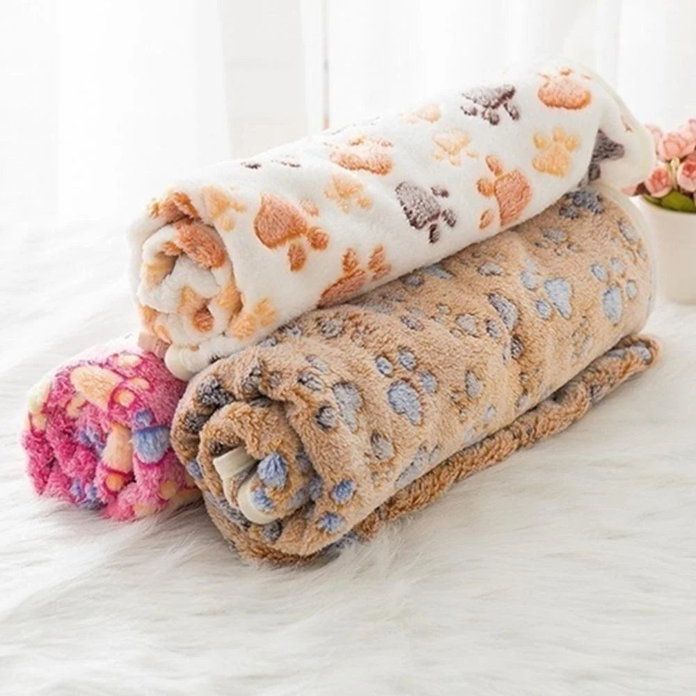 Paw Pattern Soft Pet Blanket