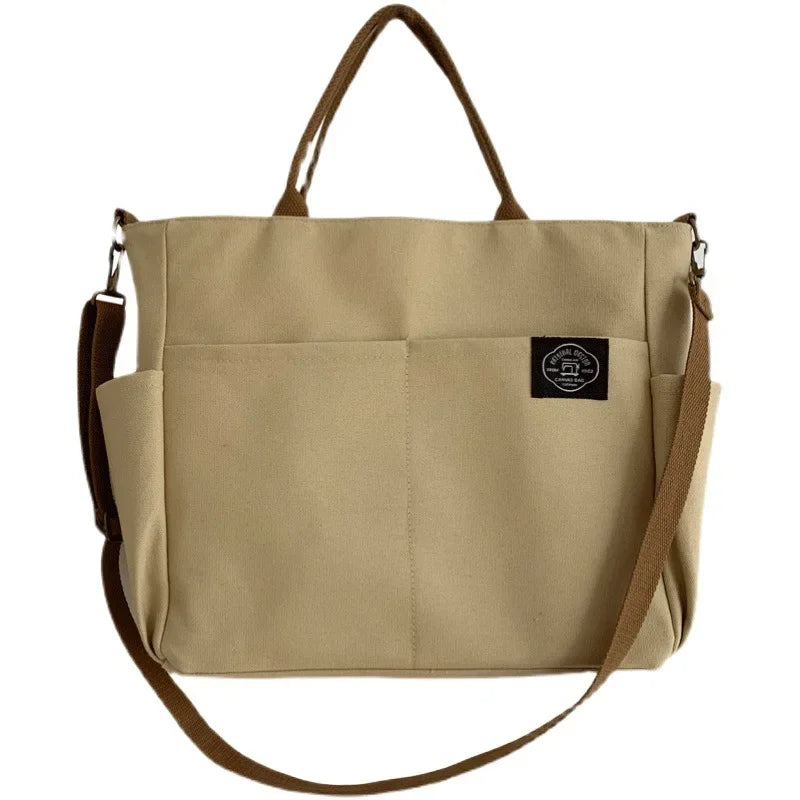 Multi-Pocket Large-Capacity Canvas Tote