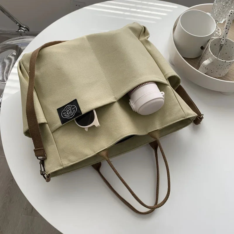 Multi-Pocket Large-Capacity Canvas Tote