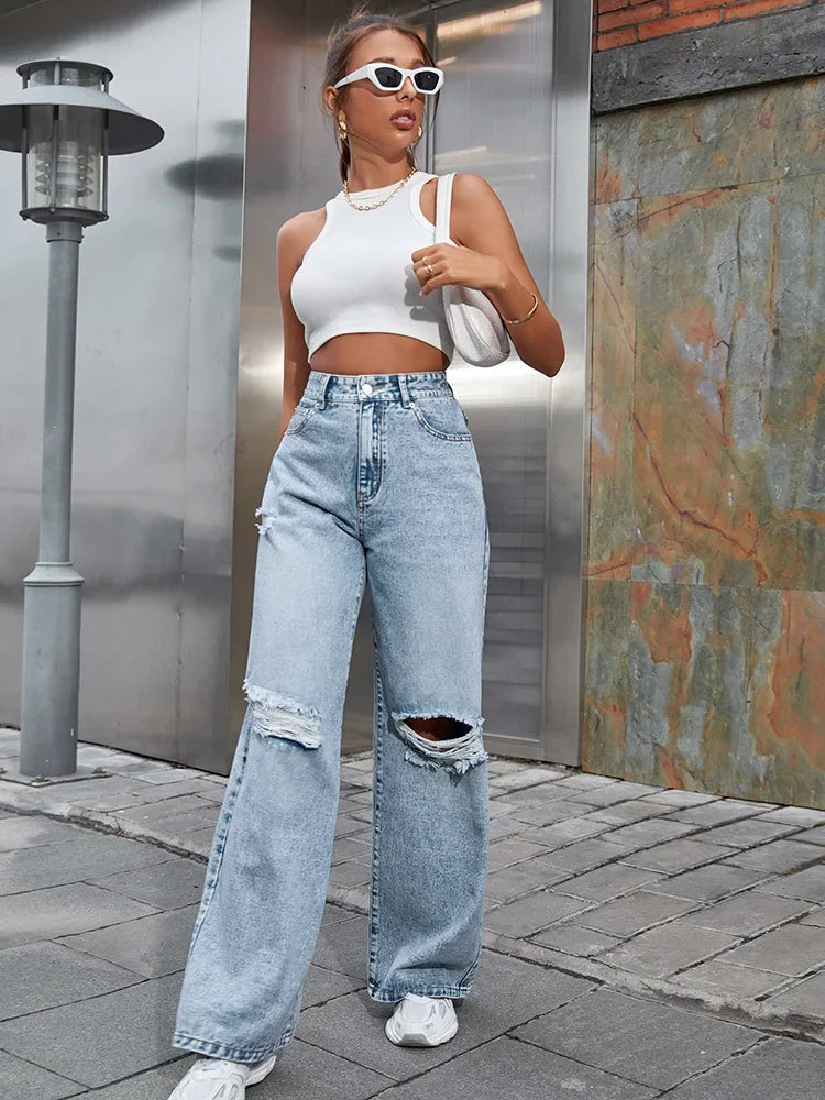 Streetwear Wide Leg Baggy Jeans