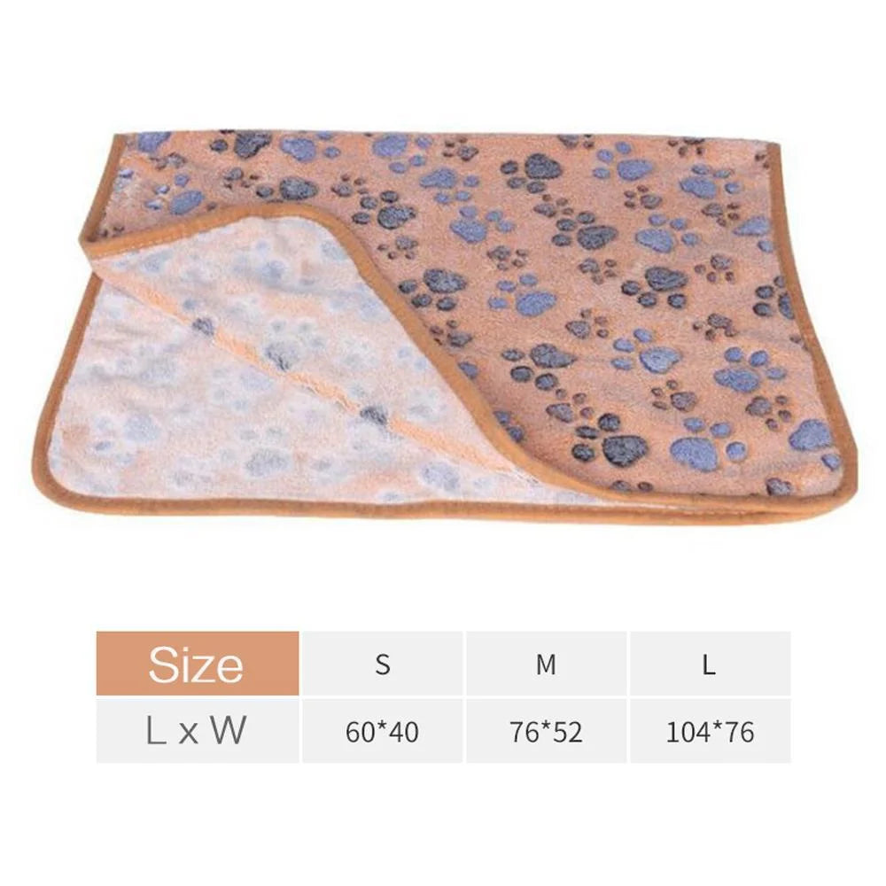 Paw Pattern Soft Pet Blanket