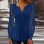 Lace Long Sleeve Pleated Blouse