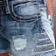 Retro Print Distressed Denim Shorts