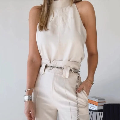 Two Piece Tank Top & Loose Pant Set (No Waist Chain)