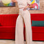 Women's Two Piece Lace-Up Wide-Leg Pant Suit