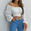 Women Off Shoulder Lantern Sleeve Blouse