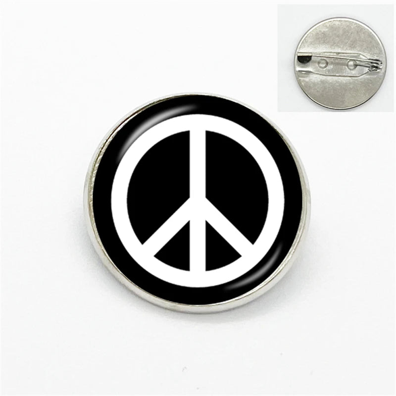 Retro Style Peace Symbol Broach