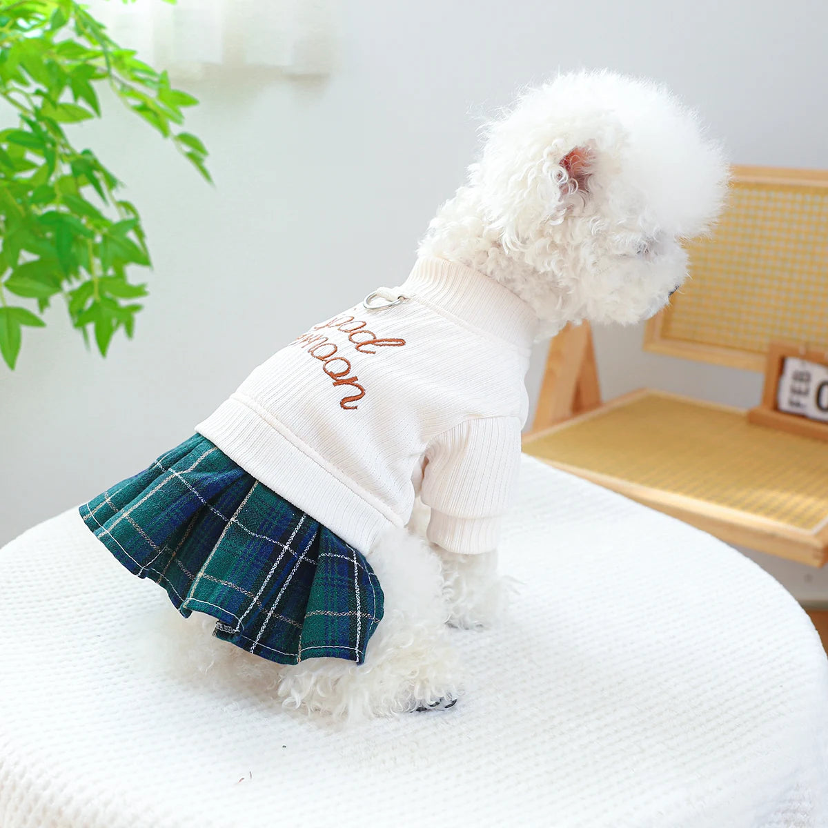 Tartan Pleated Dress For Small To Medium Dogs