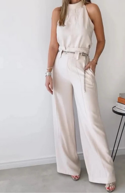 Two Piece Tank Top & Loose Pant Set (No Waist Chain)