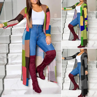 Bold Colorblock Duster Cardigan