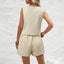 Elegant Solid Vest & Shorts Set