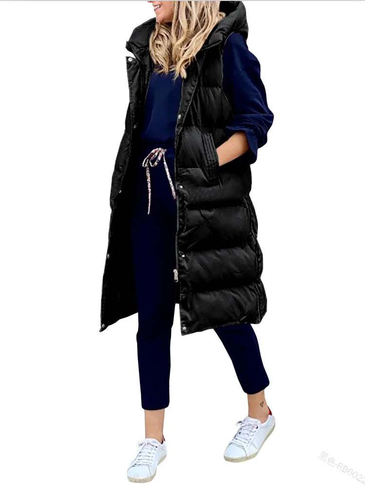 Women's Hooded Quilted Down Vest