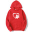 Cute Dog Paw and Heart Shape Print Hoodies