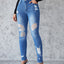 Ankle Length Ripped High Waist Jean