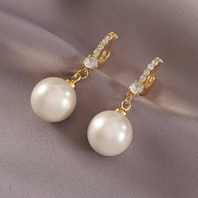 Golden Pearl Elegance Earrings