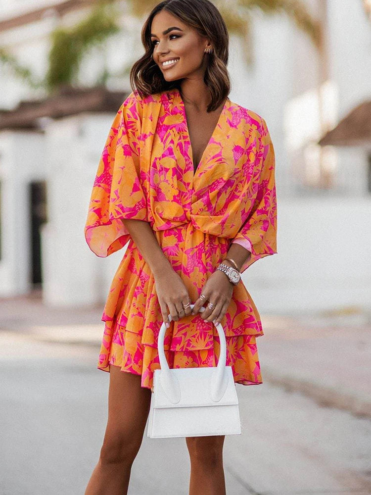 Boho Bloom Mini Dress