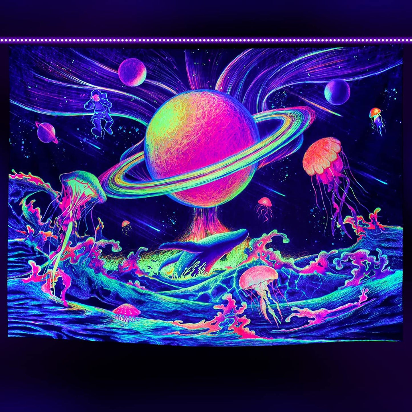 Fluorescent Blacklight Tapestry