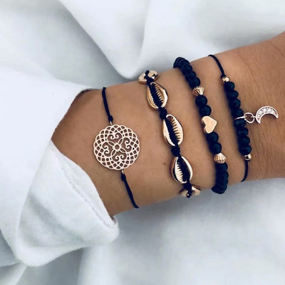 Shell & Moon Design Bracelet Sets